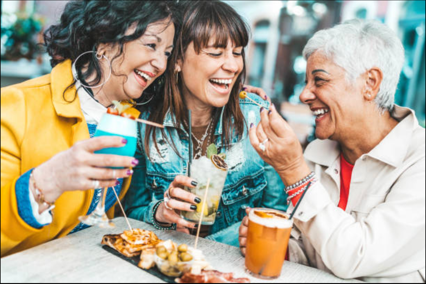 Women enjoying coffee shop